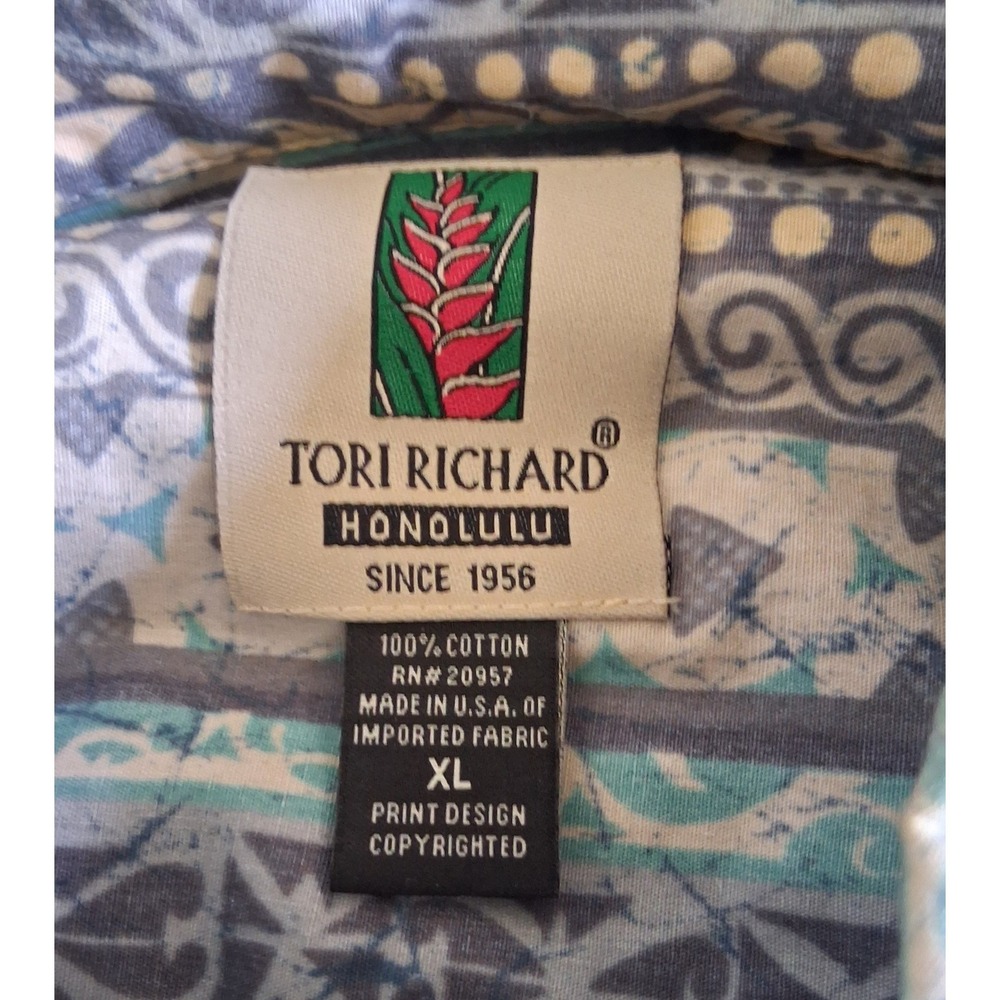 Vintage Tori Richard Men's XL Reverse Print All Over Hawaiian Popover Shirt - Picture 9 of 13